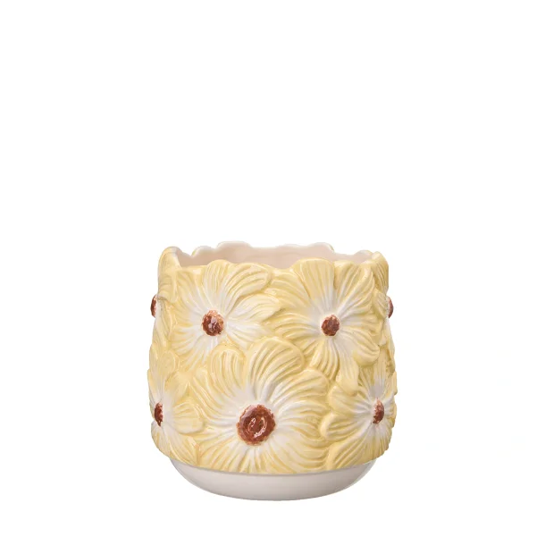 Urtepotteskjuler med gule blomster I Wikholm