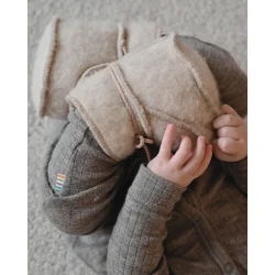Baby hjemmesko i uld | Beige | 3-6 mdr