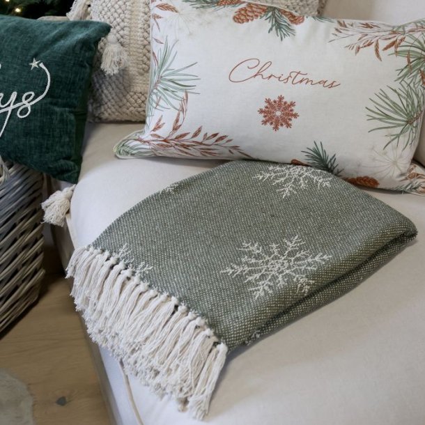 Plaid med snefnug mnster I Hndvvet I ChiqAntique