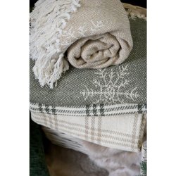 Plaid med snefnug mnster I Hndvvet I ChiqAntique