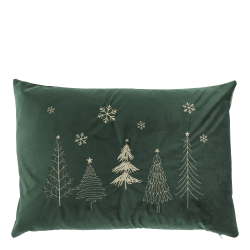 Pude med broderede juletrer | ChiqAntique 