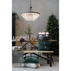 Pude med broderede juletrer | ChiqAntique 