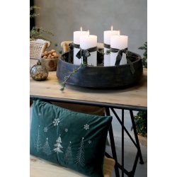 Pude med broderede juletrer | ChiqAntique 