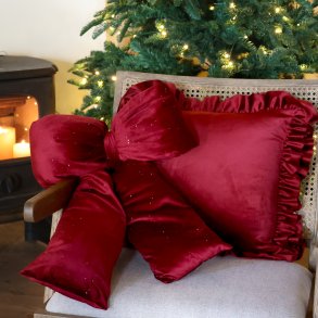 Sl�jfe i r�d velour med glimmer