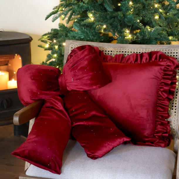 Sl�jfe i r�d velour med glimmer