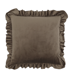 Brun velourpude med fl�sekant