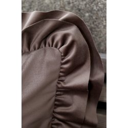 Brun velourpude med fl�sekant