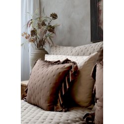 Pude med fl�se kanter I Valn�d farvet I Chic Antique