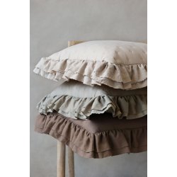 Pude med fl�se kanter I Valn�d farvet I Chic Antique