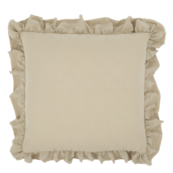 Pude med fl�se kanter I Creme farvet I Chic Antique