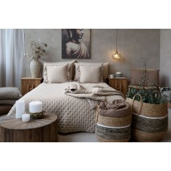 Pude med fl�se kanter I Creme farvet I Chic Antique