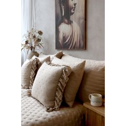 Pude med fl�se kanter I Creme farvet I Chic Antique