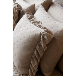 Pude med fl�se kanter I Creme farvet I Chic Antique