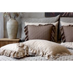 Pude med fl�se kanter I Creme farvet I Chic Antique