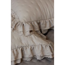 Pude med fl�se kanter I Creme farvet I Chic Antique