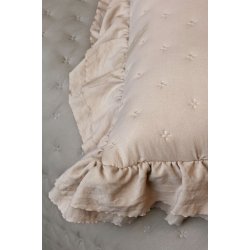 Pude med fl�se kanter I Creme farvet I Chic Antique