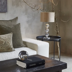 Bordlampe d28x54cm Glas/velour | Speedtsberg | Beige