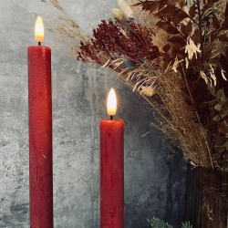 LED lys l Deluxe Homeart l Kronelys l Bordeaux Rde l 2 stk  l D2 x H15