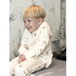 Bambus 2 delt pyjamas st, Lys beige