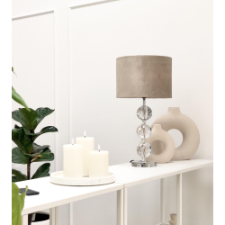 Bordlampe d28x54cm Glas/velour | Speedtsberg | Beige