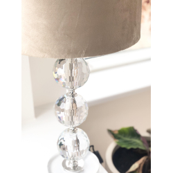 Bordlampe d28x54cm Glas/velour | Speedtsberg | Beige