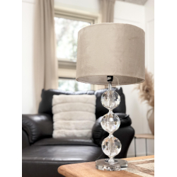 Bordlampe d28x54cm Glas/velour | Speedtsberg | Beige