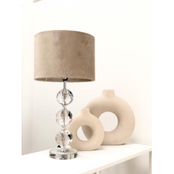 Bordlampe d28x54cm Glas/velour | Speedtsberg | Beige