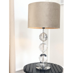 Bordlampe d28x54cm Glas/velour | Speedtsberg | Beige