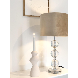 Bordlampe d28x54cm Glas/velour | Speedtsberg | Beige