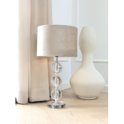 Bordlampe d28x54cm Glas/velour | Speedtsberg | Beige