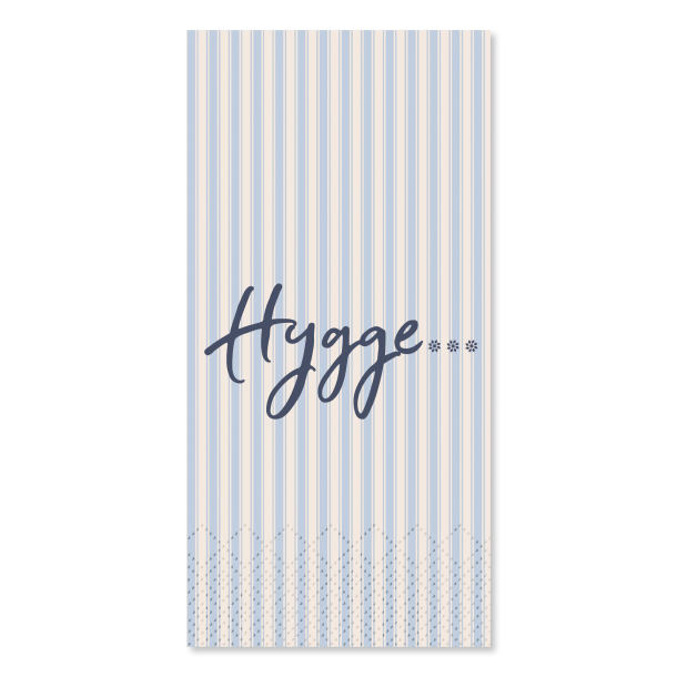 Servietter med striber og teksten "hygge" I Chic Antique
