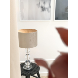 Bordlampe d28x54cm Glas/velour | Speedtsberg | Beige