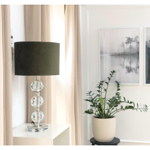 Bordlampe l Velour l Grn l D28 x 54cm l Speedtsberg |