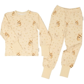 Bambus 2 delt pyjamas st, Creme beige