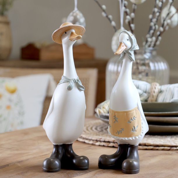 G�s med t�rkl�de &amp; hat I S�t af 2 stk I ChiqAntique