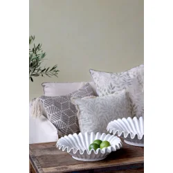 Fad med rillet kant I Hvid I ChiqAntique