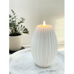 LED Lys l Deluxe Homeart l Hvid Rillet L D10 x H15