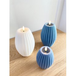 LED Lys l Deluxe Homeart l Hvid Rillet L D10 x H15