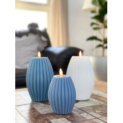 LED Lys l Deluxe Homeart l Hvid Rillet L D10 x H15