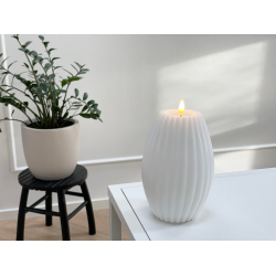 LED Lys l Deluxe Homeart l Hvid Rillet L D10 x H15