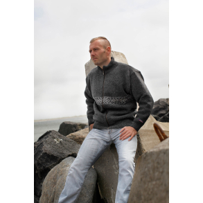 Norsk strik cardigan af 100% ren uld