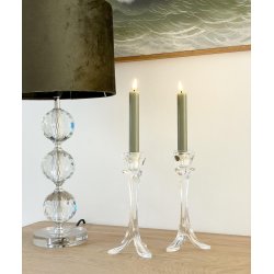 LED Lys l Deluxe Homeart l Kronelys l Oliven grn l 2 stk l D2 x H15