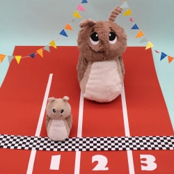 Les Deglingos | Snegle bamse m/ baby | Brun