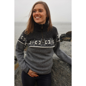 Norsk strik sweater m/raglanrmer 100% uld.