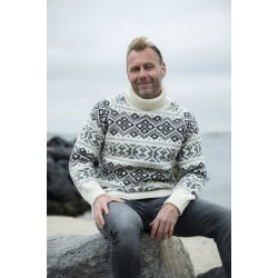 Islandsk rullekrave sweater fitted style m/raglanrmer uld