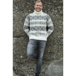 Islandsk rullekrave sweater fitted style m/raglanrmer uld