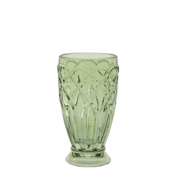 Glas med m�nster I Gr�n I ChiqAntique