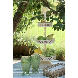 Glas med m�nster I Gr�n I ChiqAntique