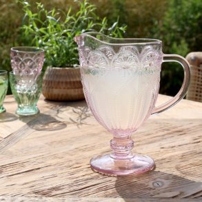 Kande med m�nster i glas I Lyser�d I ChiqAntique