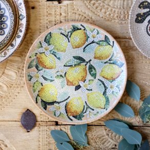 Mosaik tallerken med citroner fra Chiq Antique
